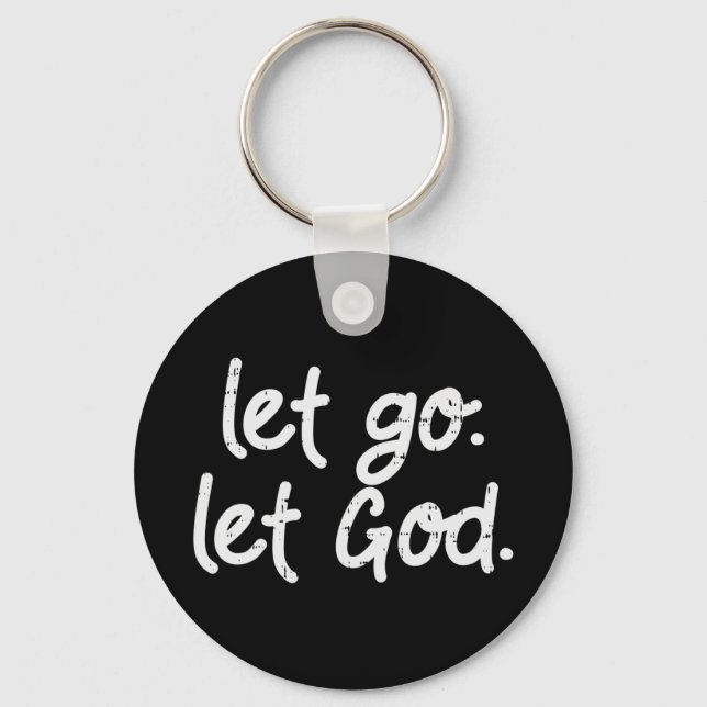 Låt gud Jesus Faith Quote Religiösa Christi Nyckelring (Framsida)
