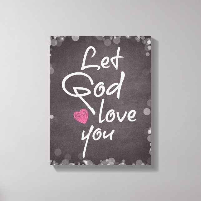 Låt Gud Kärlek er citera typografi Canvastryck (Framsida)