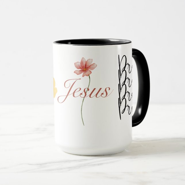 Låt Gud låta Kristanity Faith Bible Jesus Mugg (Framsida höger)