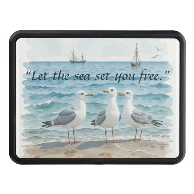 Låt havet befria dig - Beach och Fiskmås Vatten Dragkroksskydd (Framsidan)