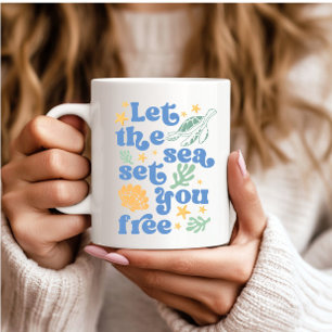 Låt havet befria dig - Retro, sommarcitat Kaffemugg