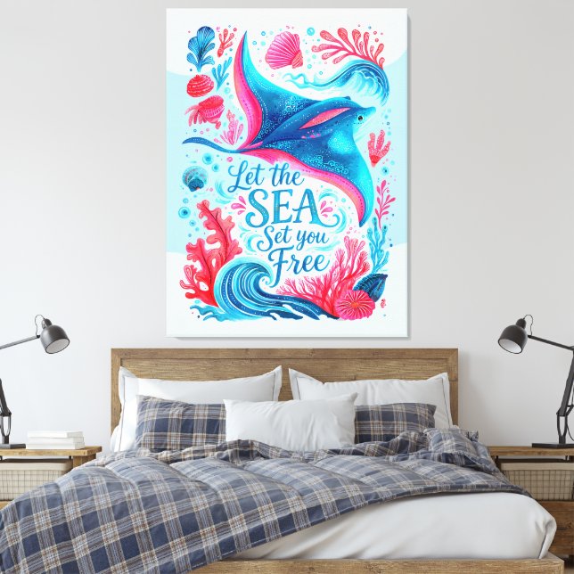 Låt havet göra dig fri canvastryck (Insitu (sovrum))