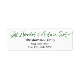 Låt Heaven & Nature Sjunga grönt script Returadress Etikett