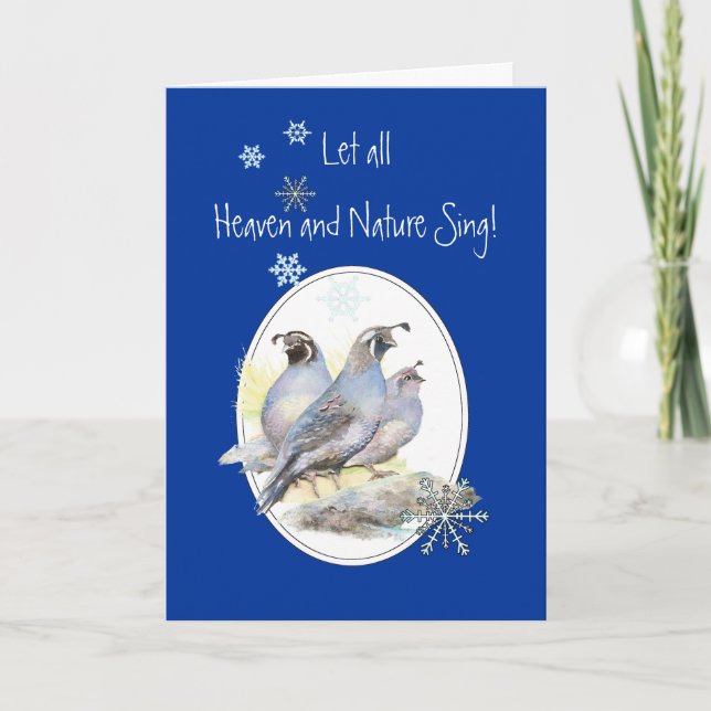 Låt Heaven & Nature Sjunga Scripture Jul Bird Helgkort (Framsida)