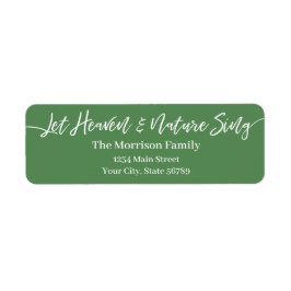 Låt Heaven & Nature Sjunga white script grönt Returadress Etikett