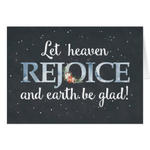 Låt Heaven Rejoice jul Poinsettia på Black Hälsningskort