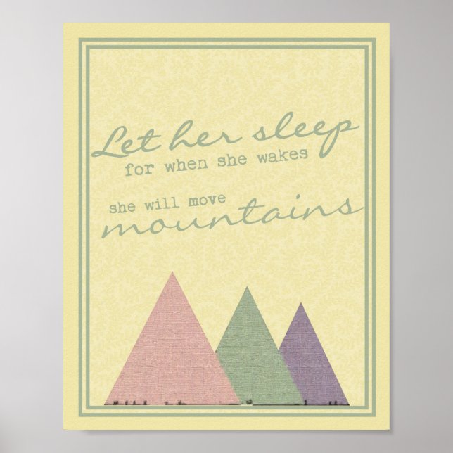 "Låt henne sova när hon vaknar" Skriv ut Poster (Framsidan)