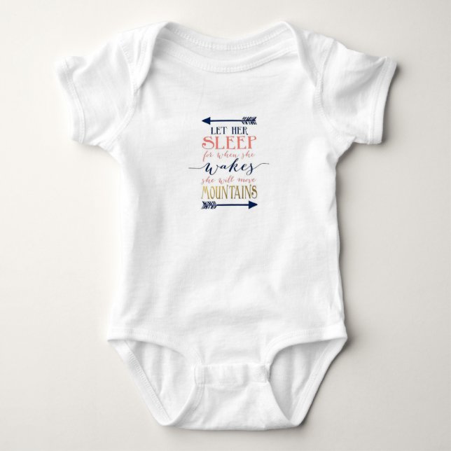 Låt henne sova på babyskor t shirt (Framsida)