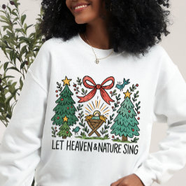 Låt himlen och naturen sjunga Nativity jul T Shirt