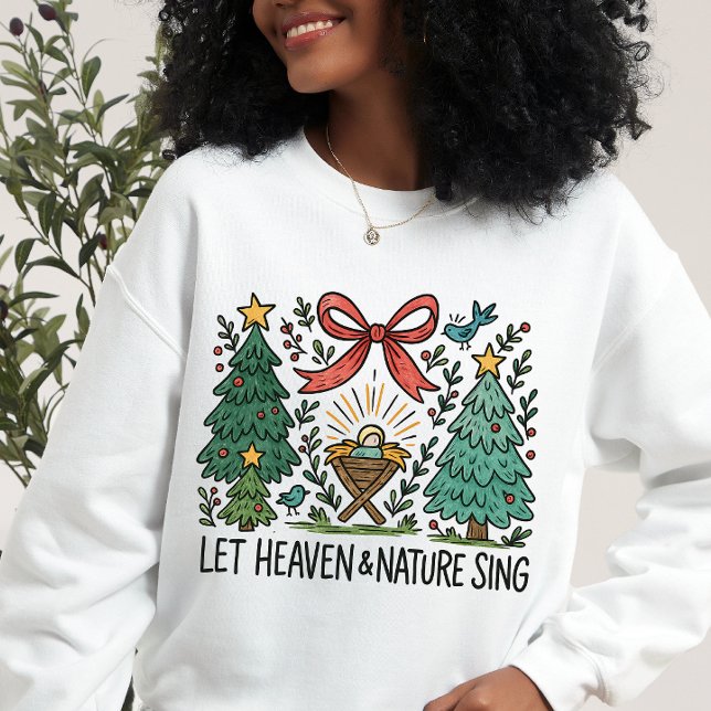 Låt himlen och naturen sjunga Nativity jul T Shirt (Skapare uppladdad)