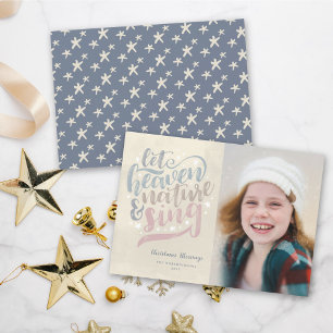 Låt himlen och naturen Sjunga Religiösan jul Julkort