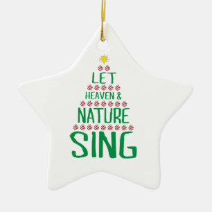 Låt himlen och naturens Sjunga X-mas Träd-bild Julgransprydnad Keramik