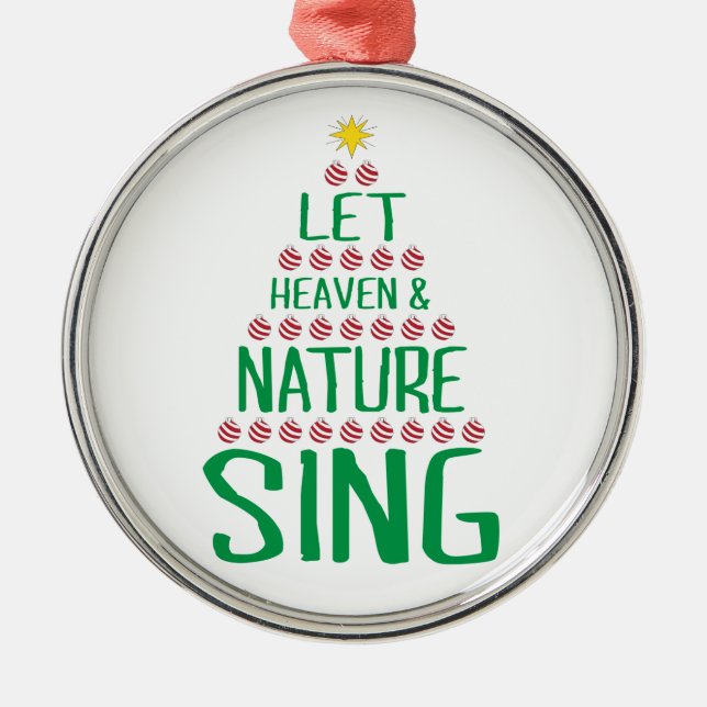 Låt himlen och naturens Sjunga X-mas Träd-bild Julgransprydnad Metall (Framsidan)