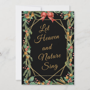 Låt Himmel Och Natur Sjunga - Guld Ram - Natur Julkort