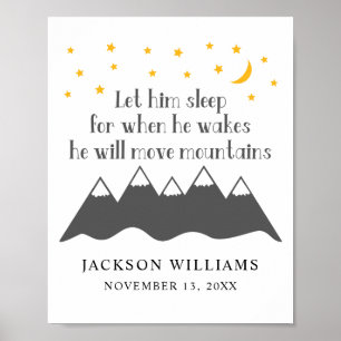 Låt honom sova Namn Nursery Wall Art Poster