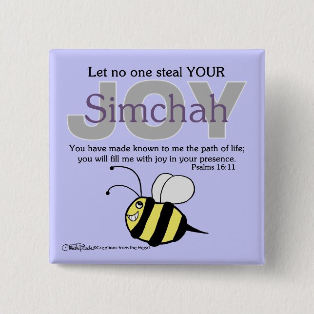 Låt ingen plåga din glädje/Simchah med bin! Knapp (Framsida)