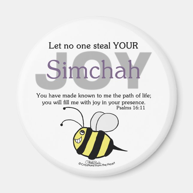 Låt ingen plåga din glädje/Simchah med bin! Magnet (Framsidan)