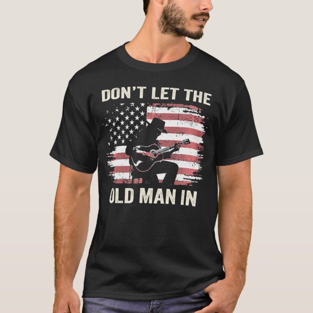 Låt inte den gamla mannen i amerikanska Flagga T Shirt (Framsida)