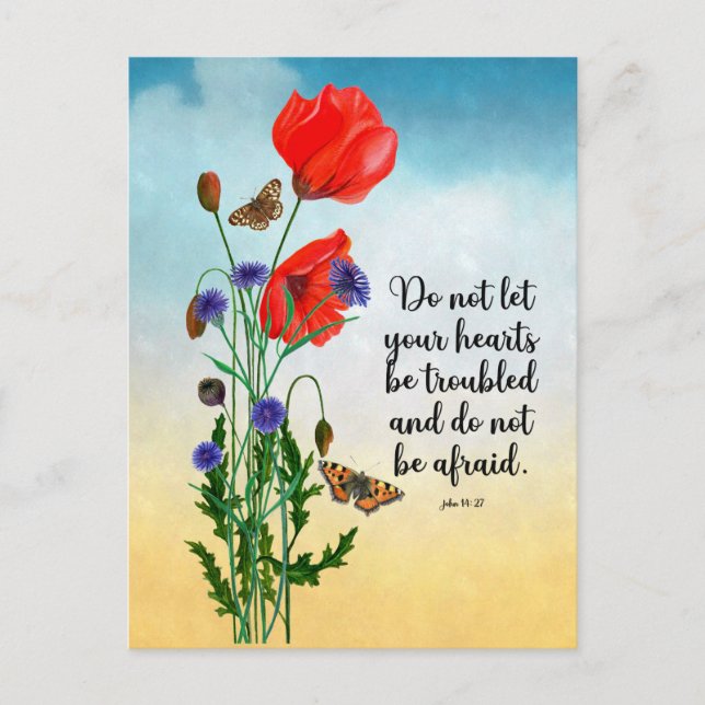 Låt inte dina hjärtan bli besvärad vykort (Framsida)