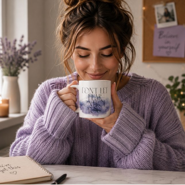 "Låt inte rädslan kontrollera dig – Elegant motive Kaffemugg (Skapare uppladdad)