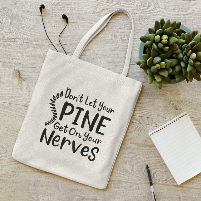 Låt inte ryggraden komma på nerves Chiropractor Tygkasse (Chiropractor Gag Coworker Gift Tote Bag)