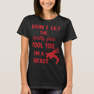 Låt inte söt ansikte lura dig att brotta pojken t shirt