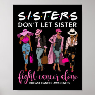 Låt inte syster bekämpa cancer Ensam bröstcancer Poster