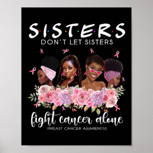 Låt inte systrar bekämpa cancer Ensam bröstcancer Poster