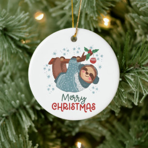 Lat julslottsfirande julgransprydnad keramik