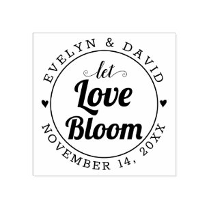 Låt kärlek blomma, bröllop-datum och namn bröllop stämpel