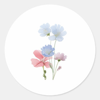 Låt kärlek blomstra vildblommssigill runt klistermärke