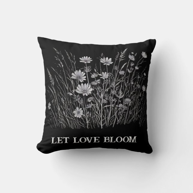 Låt Kärlek Bloom T-Shirt Kudde (Framsida)