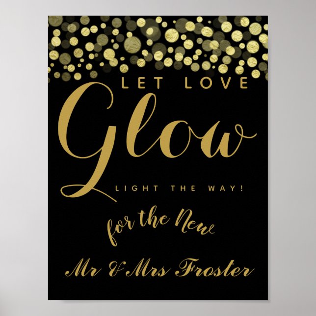 Låt kärlek glans-bröllopsfest signera poster (Framsidan)