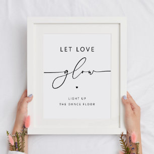 Låt Kärlek glöd   Minimalistisk Bröllop-bricksigna Poster
