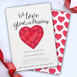 Låt kärlek glöda med passion ruby-vattenfärgen brö inbjudningar