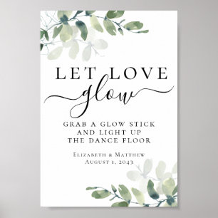 Låt Kärlek Glow Eucalyptus Bröllop underteckna Poster