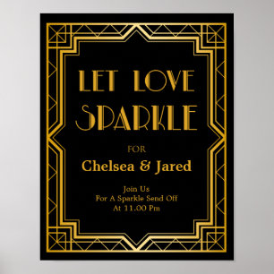 Låt Kärlek Gnistra Bröllop underteckna   Gatsby Ar Poster