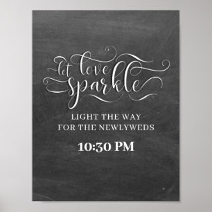 Låt Kärlek Gnistra Chalkboard Bröllop underteckna Poster