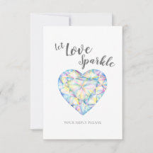 Låt kärlek gnistra Diamond Bröllop vattenfärg