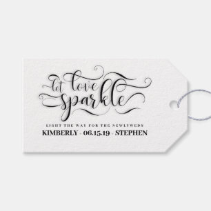 Låt Kärlek Gnistra Elegant Script Bröllop Presentetikett