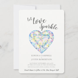 Låt kärlek gnistra ha en diamant vattenfärg inbjudningar