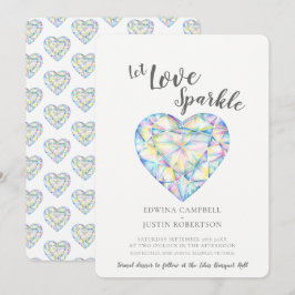 Låt kärlek gnistra ha en diamant vattenfärg inbjudningar