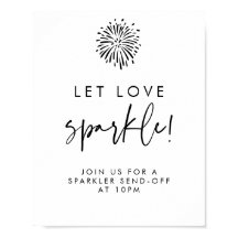 Låt Kärlek Gnistra Modern Black Calligraphy Bröllo