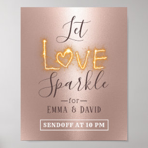 Låt Kärlek Gnistra Ro Guld skicka iväg Bröllop-sig Poster