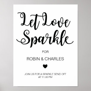 Låt Kärlek Gnistra signera   Modern kalligrafi Poster