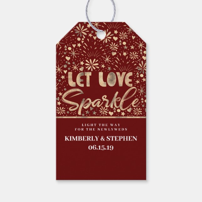 Låt Kärlek Gnistra skicka av Presentetikett (Framsidan)