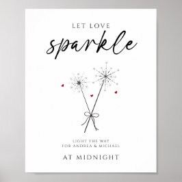 Låt Kärlek Gnistra - Sparkler Sendoff Avslappnad B Poster
