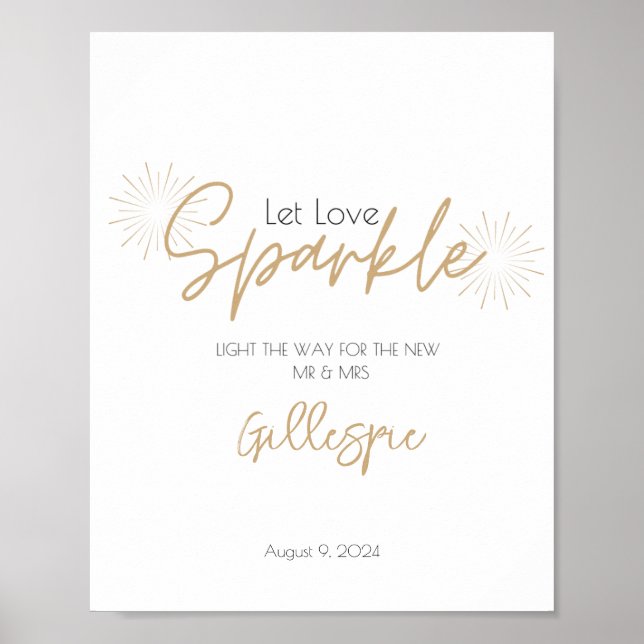 Låt Kärlek Gnistra Sparkler skicka av Poster utskr (Framsidan)