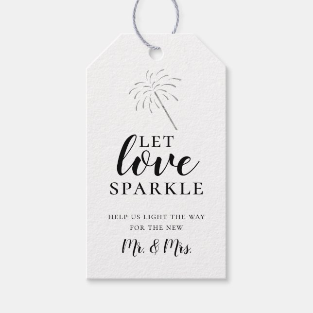 Låt Kärlek Gnistra Sparkler skicka av Presentetikett (Framsidan)