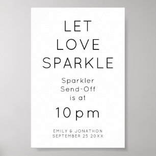 Låt Kärlek Gnistra Sparkler Time Bröllop signera Poster